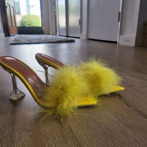 Sexy Pointed Toe Furry Slippers Nightclub Sandals